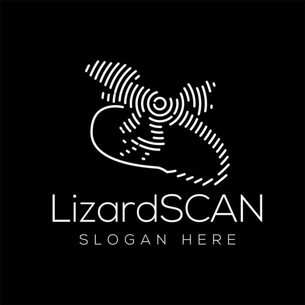 Lizard Scan Technology Elemento vetor Logo. Modelo de logotipo de tecnologia animal
 - Vetor, Imagem