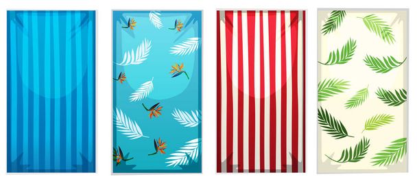 Conjunto de coloridas toallas de playa ilustración
 - Vector, Imagen