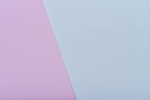 Blue and pink pastel color paper geometric flat lay background - Φωτογραφία, εικόνα