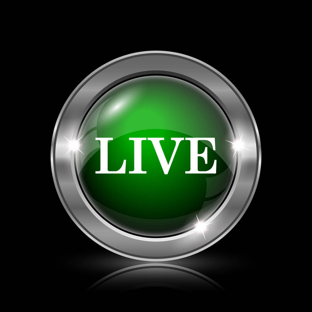 Серебристо-зеленая иконка на черном фоне
. - Фото, изображение