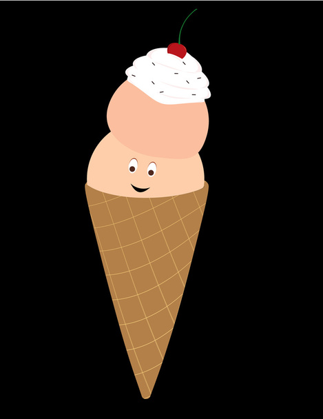 cône de crème glacée heureux 2
 - Vecteur, image