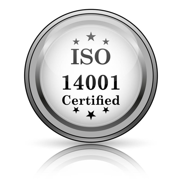 ISO14001 icono. Botón de Internet sobre fondo blanco
 - Foto, Imagen
