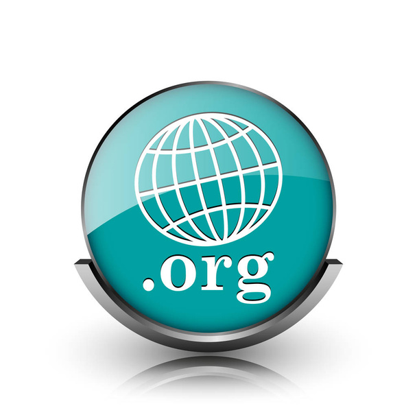 .Ícone org. Botão de internet metálica no fundo branco
 - Foto, Imagem