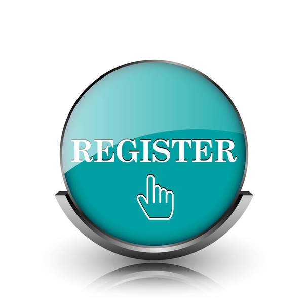 Register icon. Metallic internet button on white background - Photo, Image