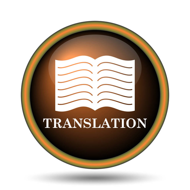 Icona del libro di traduzione. Pulsante Internet su sfondo bianco
 - Foto, immagini
