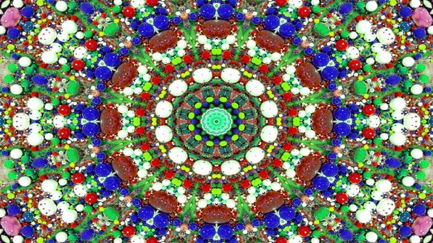 Αφηρημένη Πολύχρωμο Συμμετρικό Μοτίβο Διακοσμητική Καλειδοσκόπιο Κίνησης Γεωμετρικός Κύκλος και Star Shapes - Φωτογραφία, εικόνα