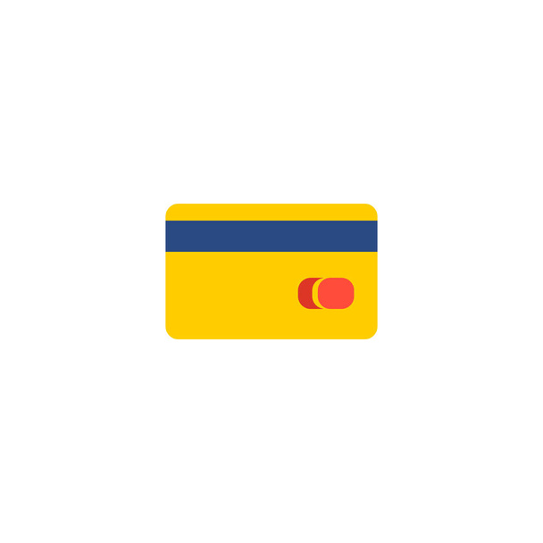 Icona della carta di credito elemento piatto. Illustrazione vettoriale dell'icona della carta di credito isolata su sfondo pulito per il design del logo dell'app mobile web
. - Vettoriali, immagini