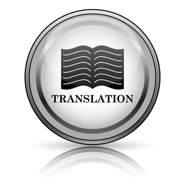 Icono del libro de traducción. Botón de Internet sobre fondo blanco
 - Foto, imagen