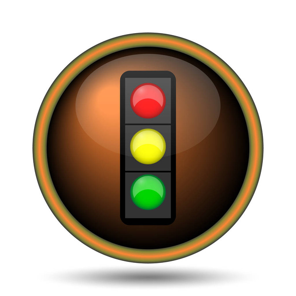 Traffic light icon. Internet button on white background - Foto, Bild