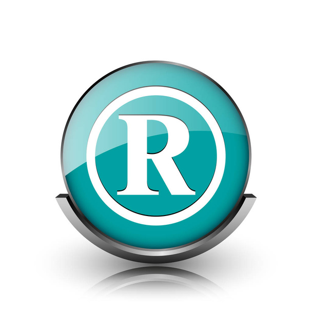 Registered mark icon. Metallic internet button on white background - Photo, Image