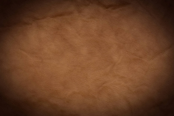 Natural brown leather texture. Top view. - Photo, Image