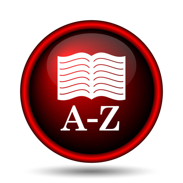 Ícone do livro A-Z. Botão de Internet no fundo branco
 - Foto, Imagem