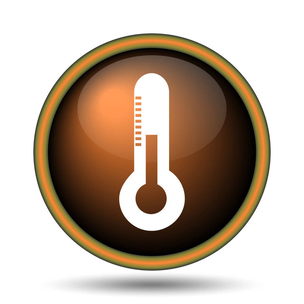 Значок термометра. Кнопка Интернет на белом фоне
 - Фото, изображение