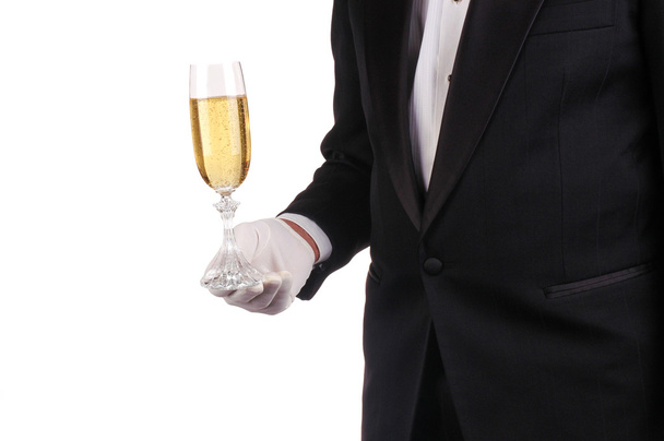 Man in Tuxedo with Champagne - Valokuva, kuva