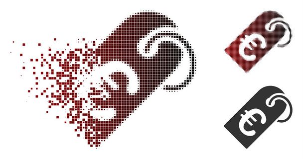 Ikona značky Euro polotónů zlomeninu Pixel - Vektor, obrázek