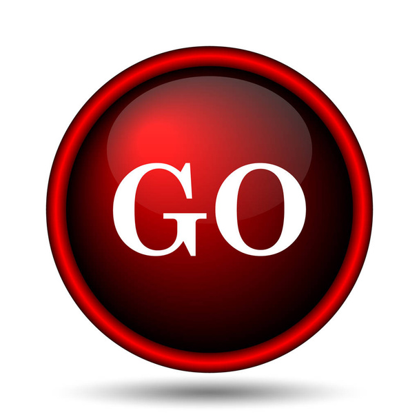 Icono GO. Botón de Internet sobre fondo blanco
 - Foto, Imagen