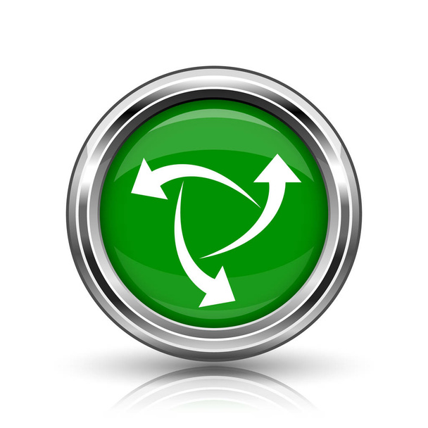 Change icon. Metallic internet button on white background - Photo, Image