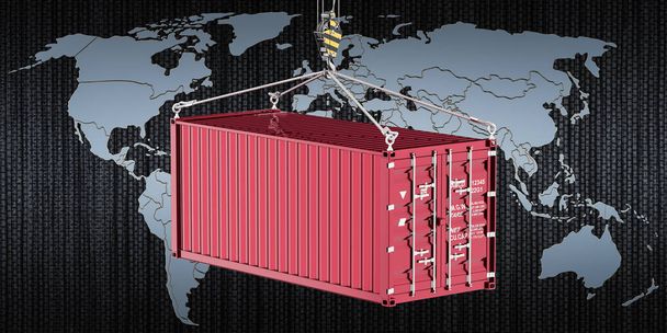世界中の貨物配送と配信概念、白い背景で隔離 3 d レンダリング - 写真・画像