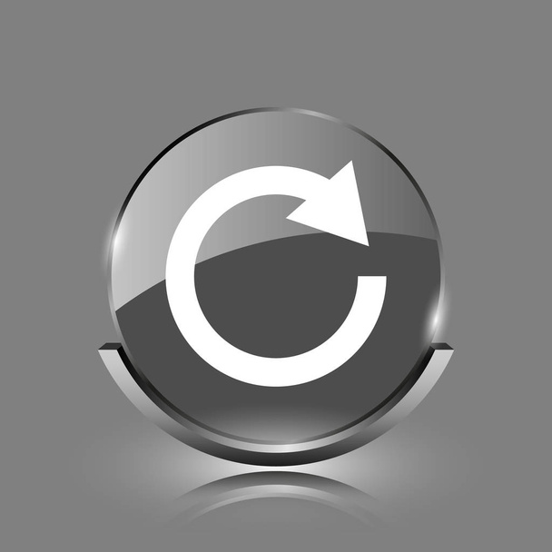 Reload one arrow icon. Shiny glossy internet button on grey background - Photo, Image