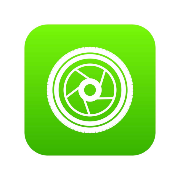 Camera aperture icon digital green - Вектор, зображення