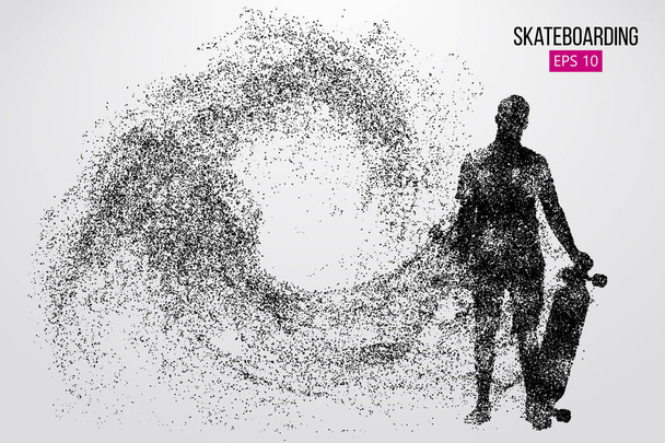 Silhouette of a skateboarder. Vector illustration - Vector, Image