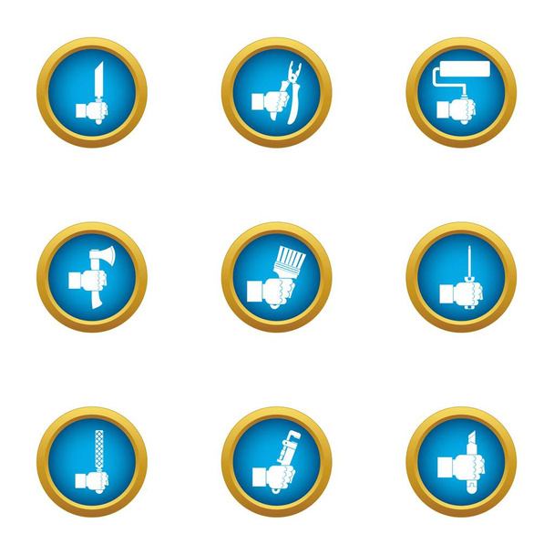 Master icons set, flat style - Vector, imagen