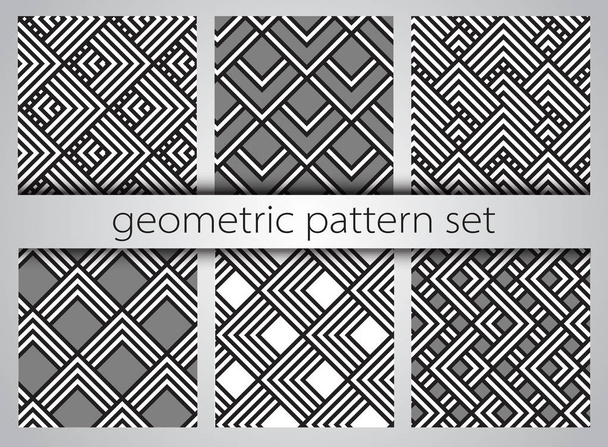 Seamless geometric pattern set. Geometric simple prints. Vector repeating textures with triangles. - Vector, Image