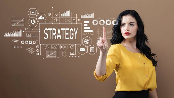 Strategy with business woman - Foto, Imagem