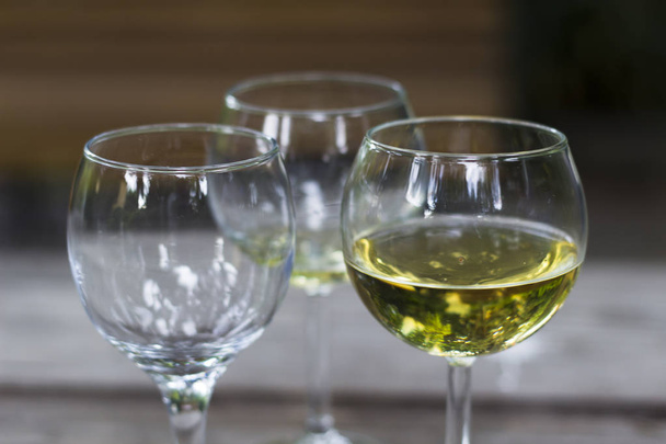 close-up shot of wine glasses - Фото, изображение