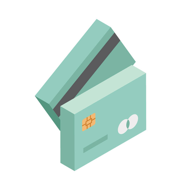 Icona vettoriale di illustrazione isometrica di colore della carta bancaria della banca
 - Vettoriali, immagini