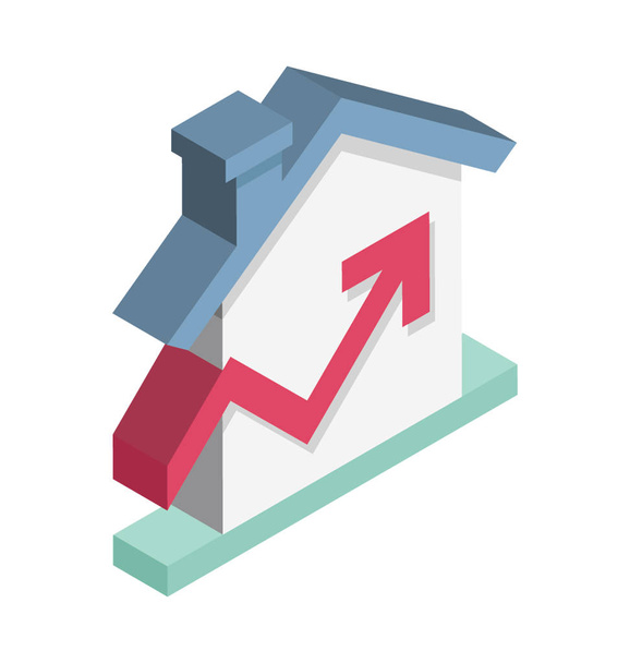 Growth Chart Color Isometric Illustration Vector Icon - Vector, Image