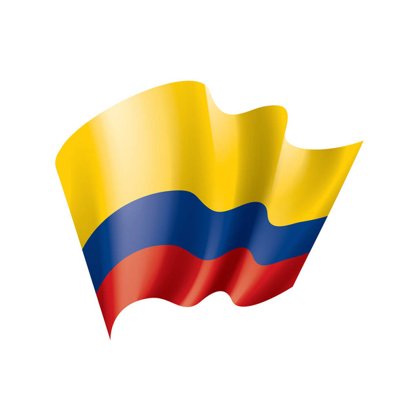 Colombia bandiera, illustrazione vettoriale su sfondo bianco - Vettoriali, immagini
