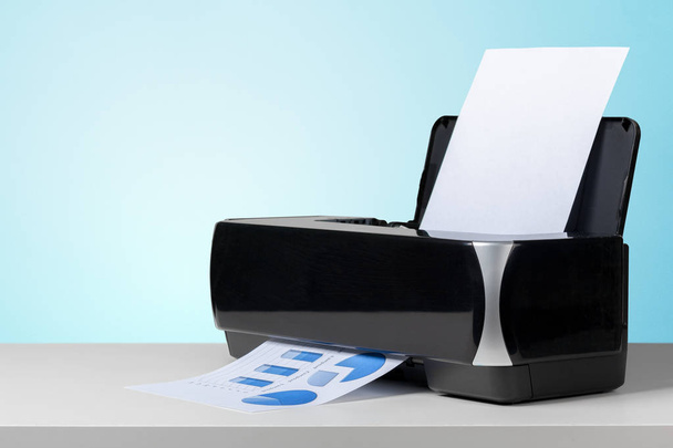 Printer on white desk - Foto, immagini