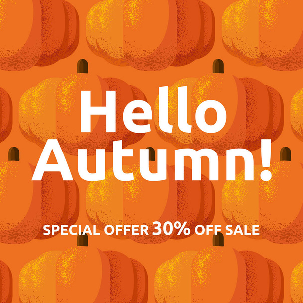 Autumn sale banner with grain shadow style for autumn season. Can use for banner, ads, promotional, sale fruits - Vector, Image