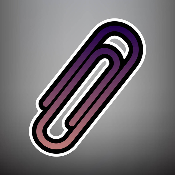 Ilustración de signos de clip. Vector. Icono de degradado violeta con negro
  - Vector, Imagen