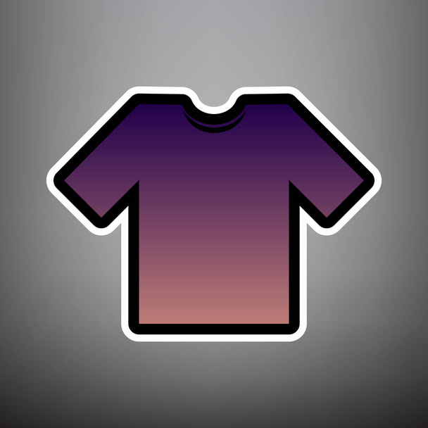 Illustration für T-Shirt-Zeichen. Vektor. violettes Gradienten-Symbol mit bla - Vektor, Bild