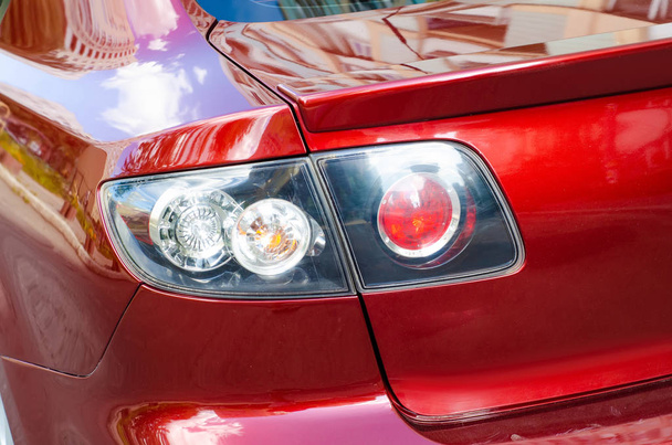 Vehicle tail lights red in the street - Photo, Image