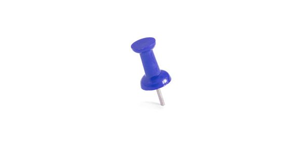 isolated blue push pins in white background - Photo, Image