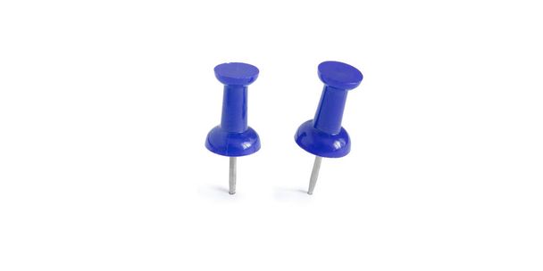 isolated blue push pins in white background - Photo, Image