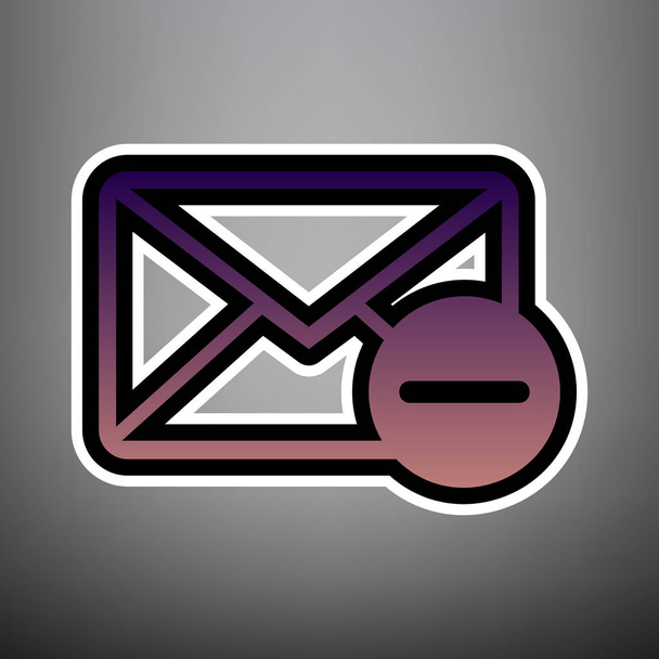 Ilustração do sinal de correio com marca de remoção. Vector. Gradiente violeta
 - Vetor, Imagem