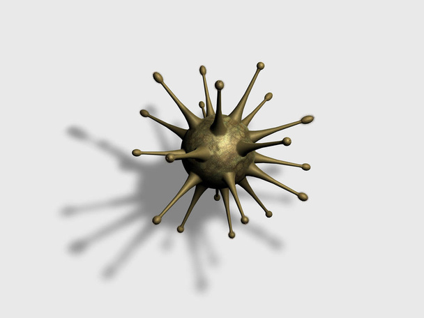 Virus isoliert auf weißem Hintergrund, 3D-Rendering - Foto, Bild