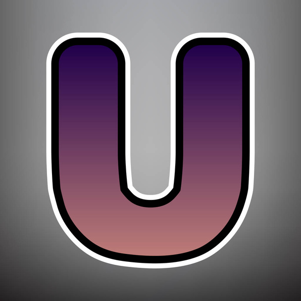 Letter U sign design template element. Vector. Violet gradient i - Vector, Imagen