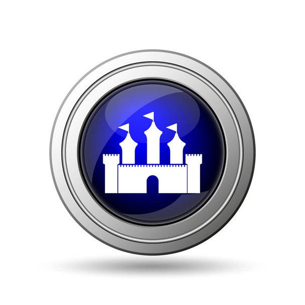 Икона замка. Кнопка Интернет на белом фоне
 - Фото, изображение