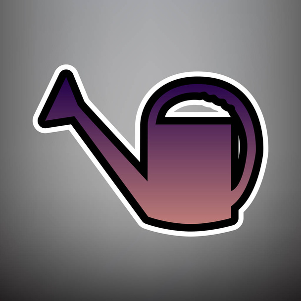 Signe d'arrosage. Vecteur. Icône dégradée violette avec noir et blanc
 - Vecteur, image