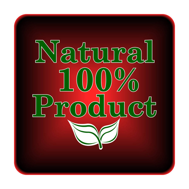 Icona del prodotto naturale al 100%. Pulsante Internet su sfondo bianco
 - Foto, immagini