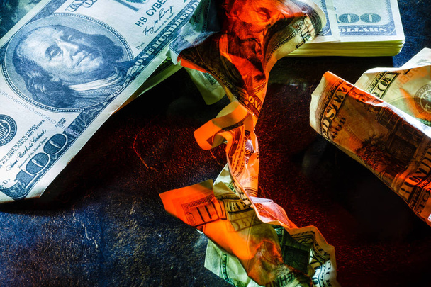 dollars on dark background - Photo, Image