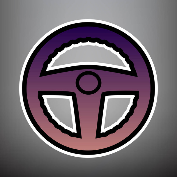 Знак водія автомобіля. Вектор. Фіолетовий градієнт значок з чорним і w
 - Вектор, зображення