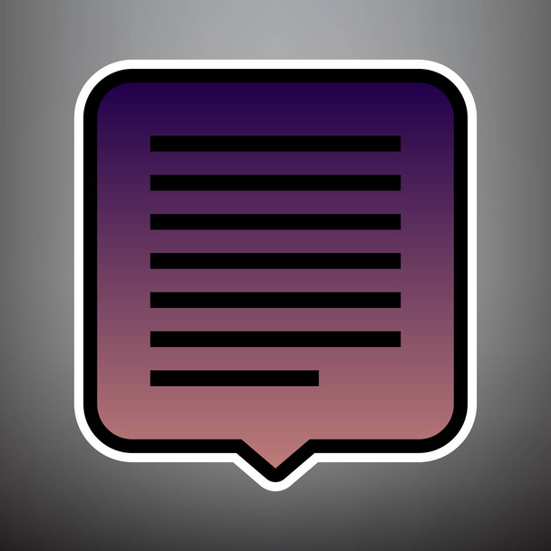 Texto mensagem sinal ilustração. Vector. Ícone de gradiente violeta sagacidade
 - Vetor, Imagem