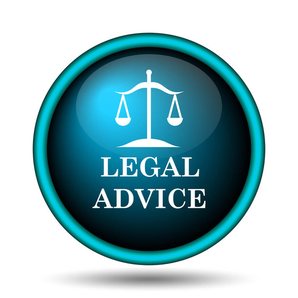 Εικονίδιο νομικές συμβουλές. Κουμπί Internet σε άσπρο φόντο - Φωτογραφία, εικόνα