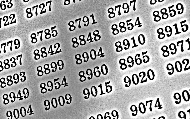White background HDR with many numbers in perspective - Photo, Image